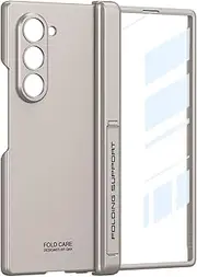 Case for Samsung Galaxy Z Fold6, Shockproof and Drop-Proof, Sturdy Fold6 Case, Built-in Screen Protector and Stand (Lihgt Gray,for Galaxy Z Fold6)