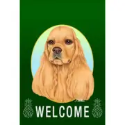 Cocker Spaniel Buff Pineapple Welcome Decorative Flag