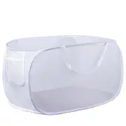 Foldable Pop Up Collapsible Mesh Laundry Basket with Strong Handles Tear Proof