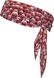 [DRTGEDS] Red Poodles Dogs Sports Bandanas Double-Sided Headscarf Adjustable Athletic Headband