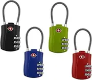 OSALADI 4pcs Luggage Locks Custom Suitcase Padlock 3- Combination for Travel Outdoor Safety (Light Dark Colors)