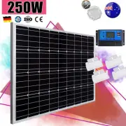 12V 250W Solar Panel Kit Mono Fixed Boat Charging Power Source USB Controller AU