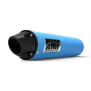 HMF Performance Series Blue Slip On Exhaust Black Euro Cap Can Am Outlander