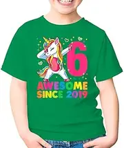 [Generic] 6 Years Old Unicorn Dabbing 6th Birthday Girl Unicorn Party Unisex Kids Shirt Gift Boy Girl