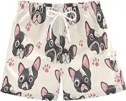 [RPLIFE] Swim Clothes for Boys, Anti Chafe Swim Trunks Boys 2T, Cute Cartoon French Bulldog