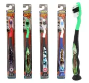 4 Child Soft Toothbrushes Suction Cup Bottom Tongue Cleaner Assort Star Wars NEW
