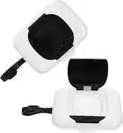 BUGUUYO 2Pcs Portable Wipes Case Refillable Wipes Dispenser Holder for Diaper Bags Outdoor Use Easy One Handed Access Suitable for Travel Everyday Cleanups