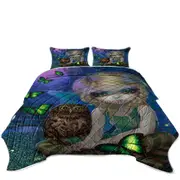 Summer Fairy with Her Owl and Butterflies Coverlet