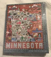 New Sealed Vintage Nostalgia Minnesota State Map 24x30 Jigsaw Puzzle 1000 Pc