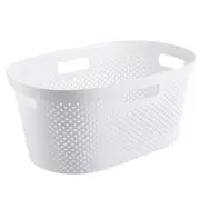 White Flexible Laundry Basket Hamper Clothes Washing Bag Organiser Toy Storage Bin