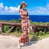 在飛比找ETMall東森購物網優惠-泰國一片式大碼胖mm沙灘裙