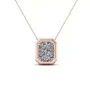 0.33 CT. T.W. Natural Diamond Octagon Frame Pendant in 10K Rose Gold