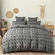 Nordic Style with Plush Ball Duvet Cover Set Queen Solid Color Single Double Furball Bedding Sets Twin Full Quilt Covers(US-Twin 168x229cm)