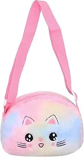 [Amamcy] Cute Cat Crossbody Bag for Girls Fluffy Shoulder Bag Faux Fur Kitty Purse Animal Plush Daypack Kawaii Purse for Girls