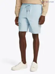 Tommy Hilfiger Blue Harlem Drawstring Linen Shorts (F55035) | $208