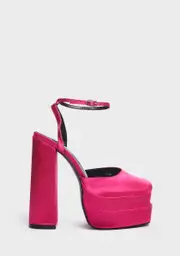 [Public Desire] Fuchsia Satin Moonchild Platform Heels
