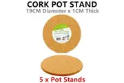 5 x Cork Hot Pot Stand 19CM Heat Insulator Mat Pad Dish Coaster Drink Placemat