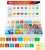 Nilight - 50018R 240pcs Standard and Mini Blade Fuses Set,5A 7.5A 10A 15A 20A 25A 30A ATC APR ATO ATS Standard and ATM APM Mini Automotive Blade Fuse Assortment Kit, Black/Sliver/Pink/Green