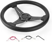 LESANGBAIHUODIAN 350mm/14in Racing Car Drifting Steering Wheel Replacement Universal Modified Accessory (Color : Black)