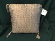 Waterford Linens Bridal Beaded Pillow 18x18 Silk w/Tassels Tourmaline (Green)