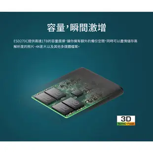 Transcend 創見 1TB/2TB 固態SSD硬碟 輕薄 隨身/行動/外接硬碟 黑 ESD270C