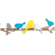 Wall Hook Key Holder Hats Scarf Bag Storage Rack Shelf Coat Hanger Room Decoration 4Hooks Bird Shape