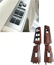 CCWUTQF Car Window Lock Glass Lift Switch Panel Cover 74232-02E60-B0 74231-02E00 Compatible Corolla 2007-2013 Wood Grain LHD