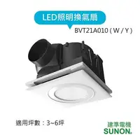 在飛比找森森購物網優惠-SUNON建準 LED照明換氣扇 BVT21A010(白光/