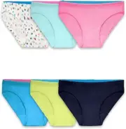 Fruit of the Loom Girls' Breathable Underwear 6 micro-mesh bikinis size 12
