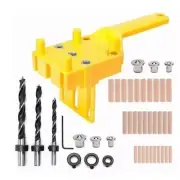 44Pcs Dowel Jig Handheld Dowelling Hole Drilling Guide Tool 6mm 8mm 10mm For