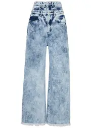 Marques' Almeida Layered Acid-wash Wide-leg Jeans - Blue - 6 6