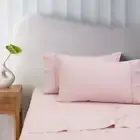 NNEDSZ 400TC Blush Bamboo Cotton Mega / Super Sheet Set 50cm Wall Queen