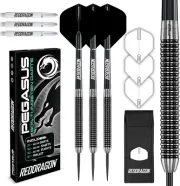 Pegasus Tungsten Steel Darts Set - 23G, 25G, 27G - Black Red Dragon Stems and...