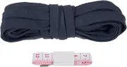 uxcell Flat Drawstring Cord 10mm x 5 Yd, Draw String Replacement Flat Rope Soft Cotton Hoodie String Cords Roll with Ruler for Sweatpants Shorts Pants Strap Garment, Navy Blue
