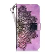 Magic 3D Bright Coloured Drawing Pattern Horizontal Flip Pu Leather Case With Holder and Card Slots and Wallet and Photo Frame For Iphone(Half Mandala)
