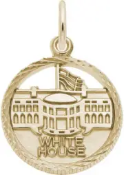 10K or 14K Gold White House Faceted Charm by Rembrandt
