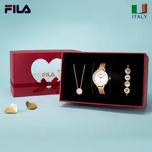 FILA斐樂手錶女士時尚經典簡約石英小錶盤鋼帶七夕腕錶禮盒645