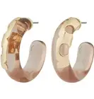 NWT TORY BURCH TORY GOLD / LILAC Resin Hoop Earrings