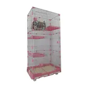 YES4PETS 179 cm Pink Pet 4 Levels Cat Cage House With Litter Tray & Wheel 82x57x179 CM