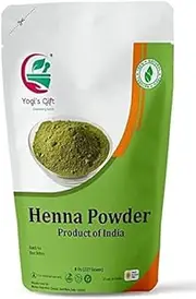Yogi’s Gift Organic Henna Hair Color Powder 227 Gram | 8 Oz | 100% Pure and Natural Color | No artificial coloring | Gloves and Cap included