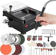 Mini Table Saw, Multi-functional Portable Adjustable | Cutting | Sanding | Engraving | Drilling | All-in-One Machine, Precision Handmade Table Saw, 4 Types of Blades, 7 Levels of Speed Adjustment