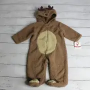 Carter's Baby Boy's Fleece Bunting Size 6 Months Hooded Snowsuit Reindeer