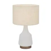 Jacin Table Lamp, White, Oat