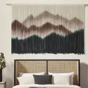 IOWER Macrame Wall Hanging 59.00" W x 35.00" L Brown Mountain Dip-Dyed Macram...