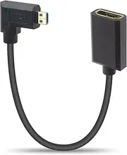 90 Degree Micro HDMI to HDMI Cable, 8K 60HZ Extreme Thin Right Angled HDMI 2.1 Female to Micro HDMI Male Extension CableTransfer Rate up to 48Gps for GoPro Digital Camera. 1FT/30cm