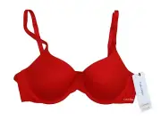 Calvin Klein Perfectly Fit Memory Foam Contour Modern T-Shirt Bra NWT Red