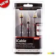 Monster iCable 1000 7FT Cable - Audio 3.5mm Mini to RCA for iPhone iPod iPad MAC