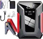 Portable Car Battery Jumper Starter, Long-Lasting Auto Booster Jump Box, Tire Inflator Accessories for Outdoor Work, Vacation, Accident Roadside Assistance, Compact Design