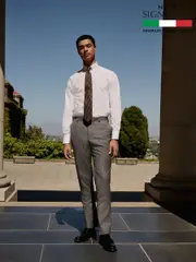 Grey Slim Fit Signature Cerutti 100% Wool Italian Fabric Suit Trousers (E82640) | $227