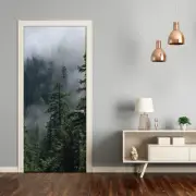 Home Mural Door Self Adhesive Removable Sticker Landscapes Fog over the forest